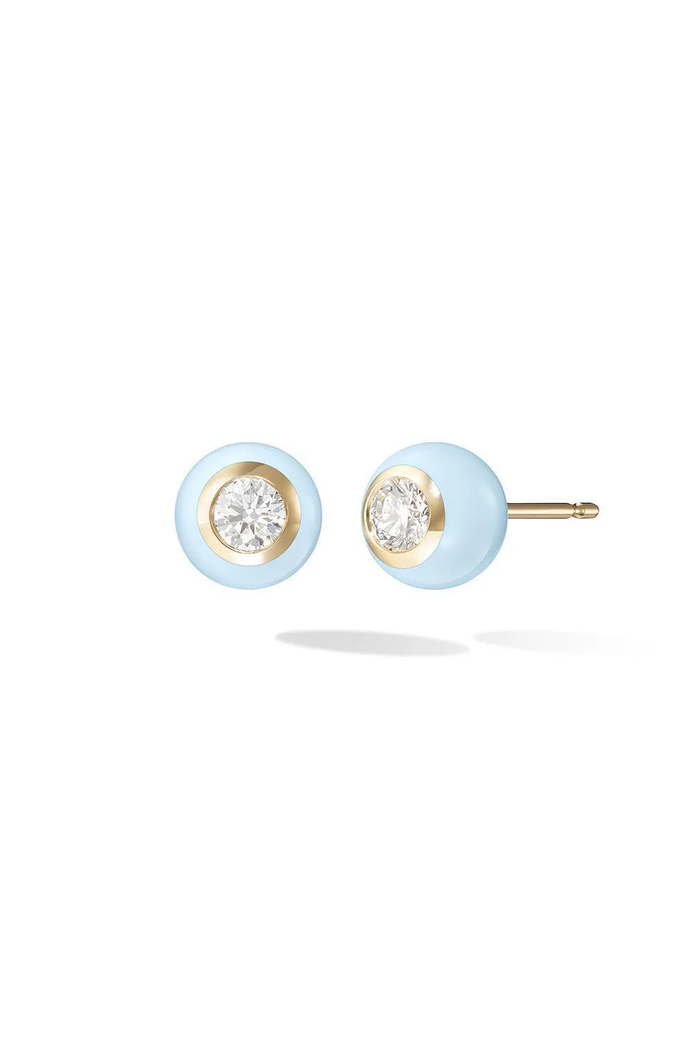 Medium Pastel Blue Audrey Diamond Stud Earrings