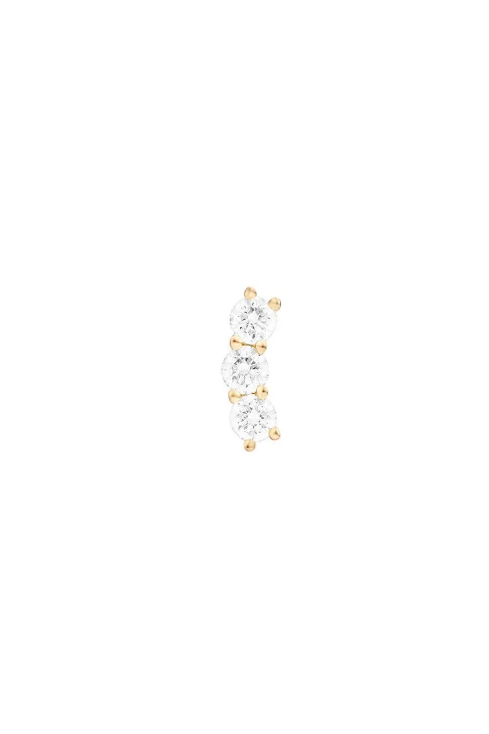 Mini Aria Diamond Triplet Stud Earring - Yellow Gold