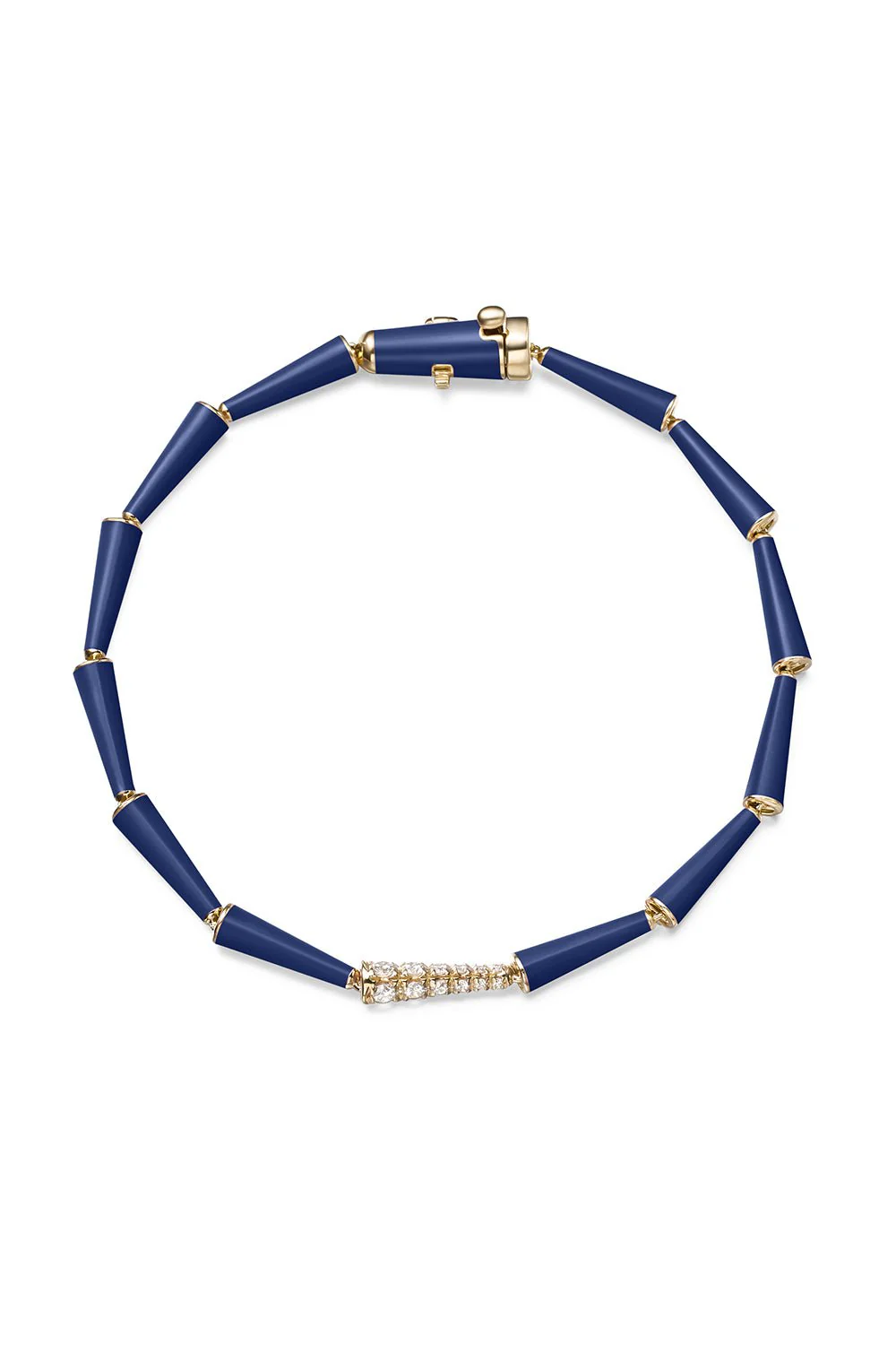 Navy Lola Partial Diamond Linked Bracelet