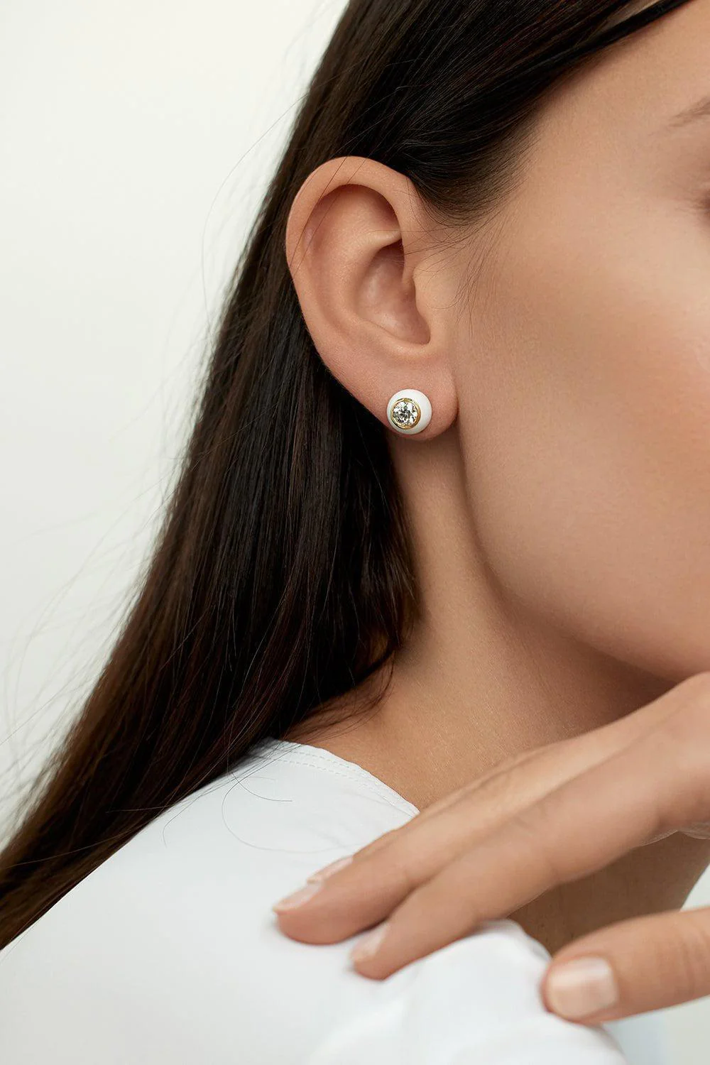 Neon Yellow Large Audrey Stud Earrings - Image 2