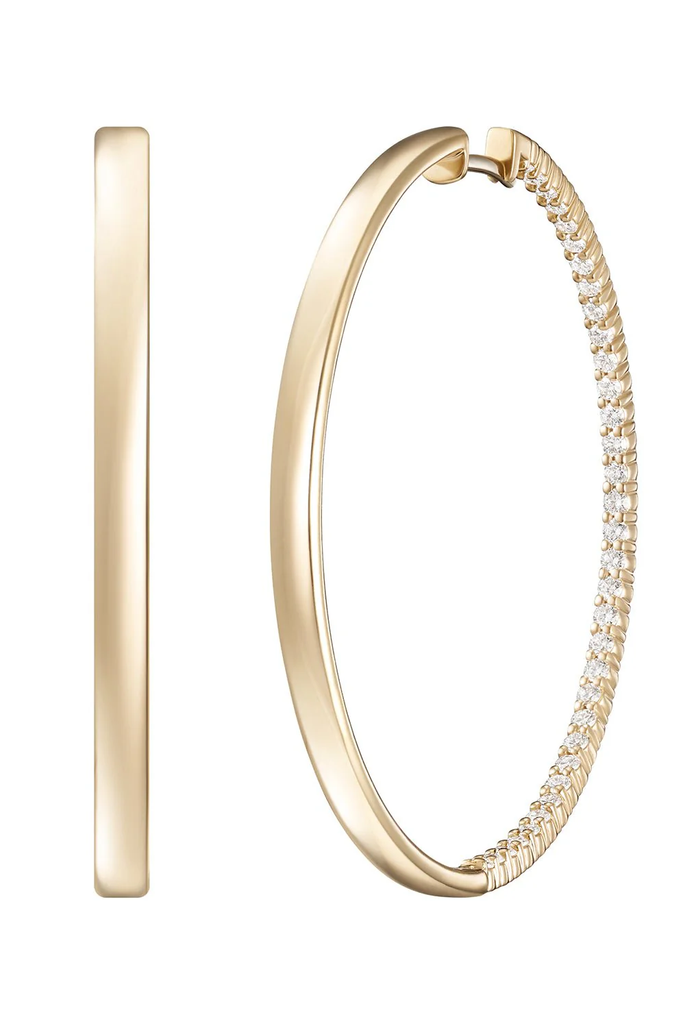 Partial Diamond Lenox Hoop Earrings