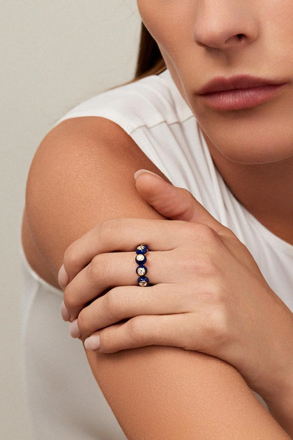 Pastel Blue Audrey Eternity Band - Image 2