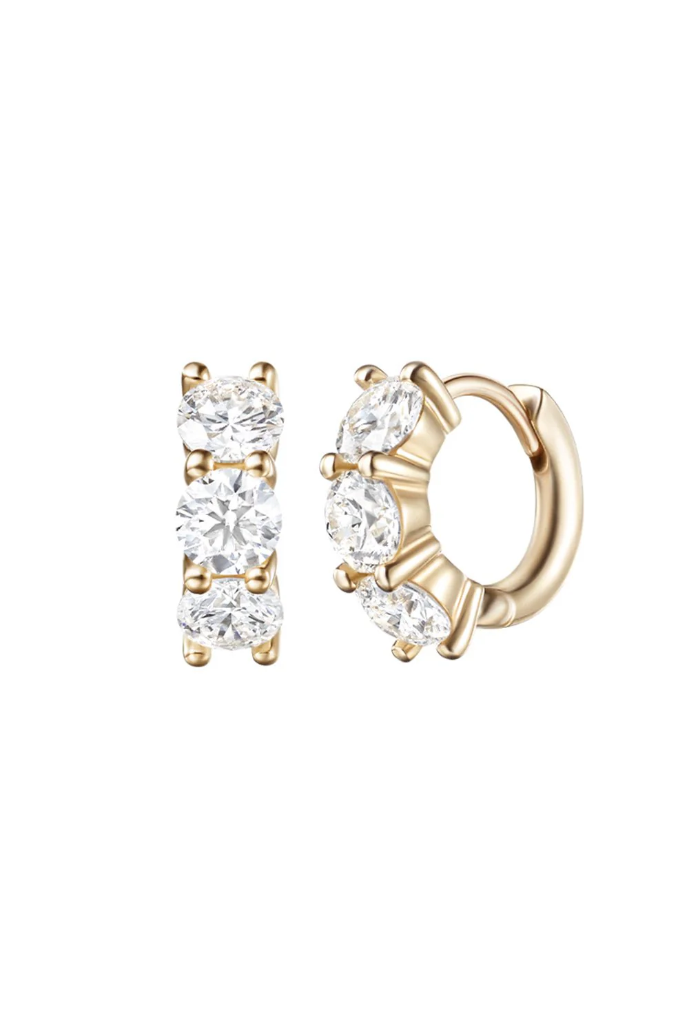 Sadie Huggie Hoop Earrings - Yellow Gold - 4mm