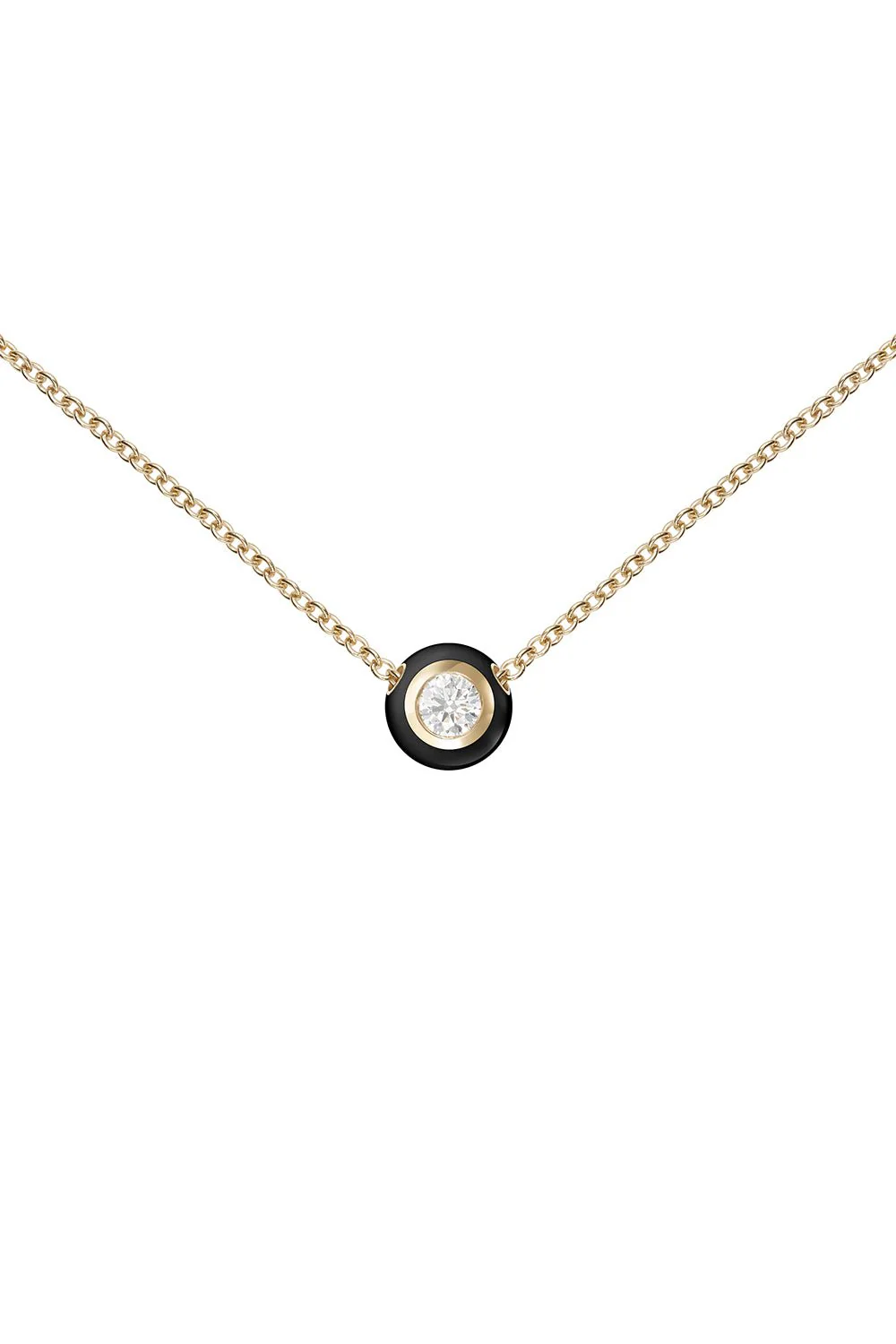 Small Black Audrey Diamond Pendant Necklace