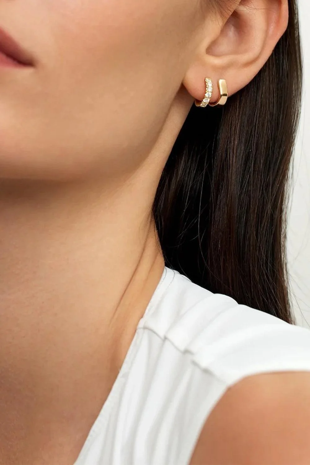 Small Honey Hoop Earrings - Image 2