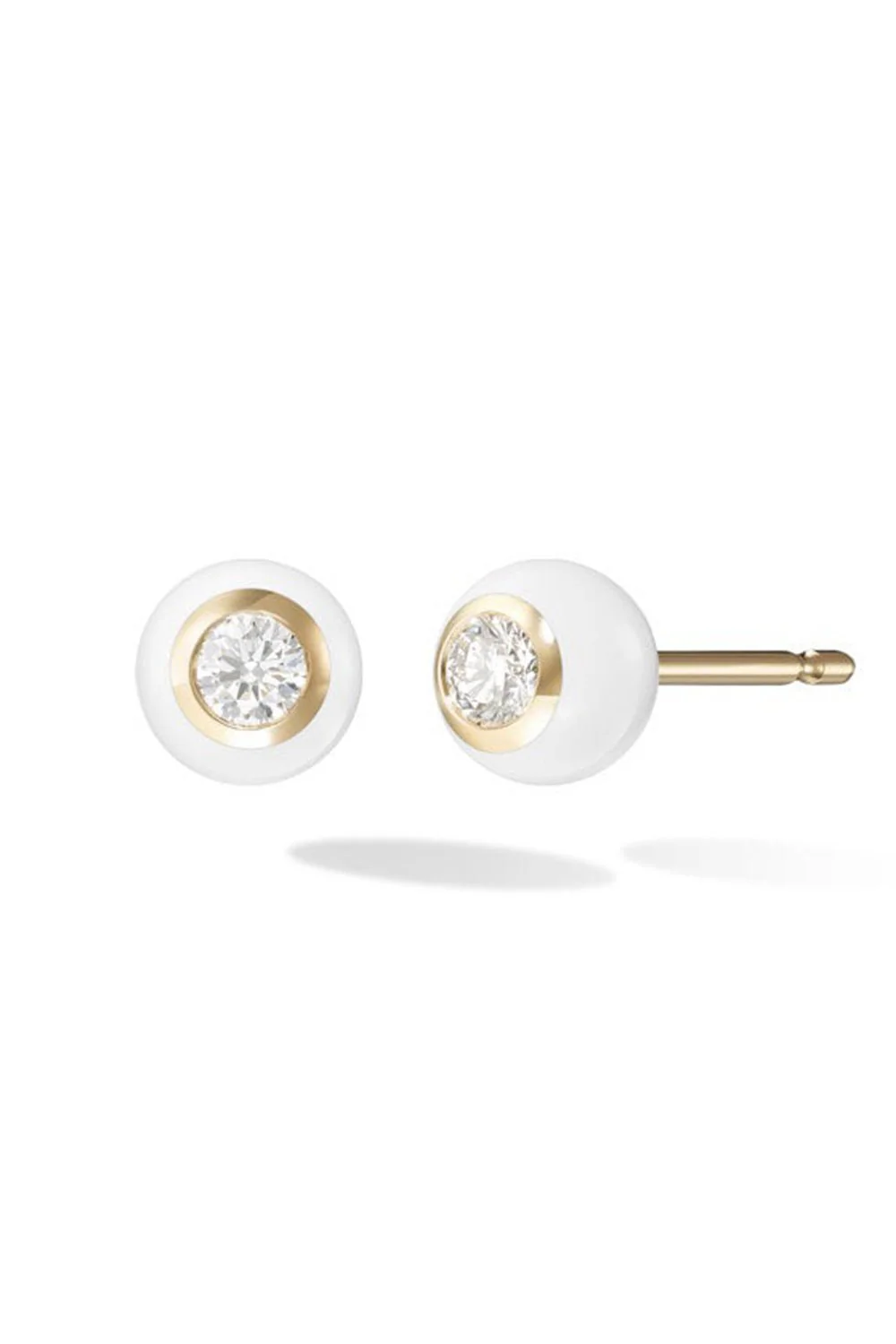 Small White Audrey Stud Earrings