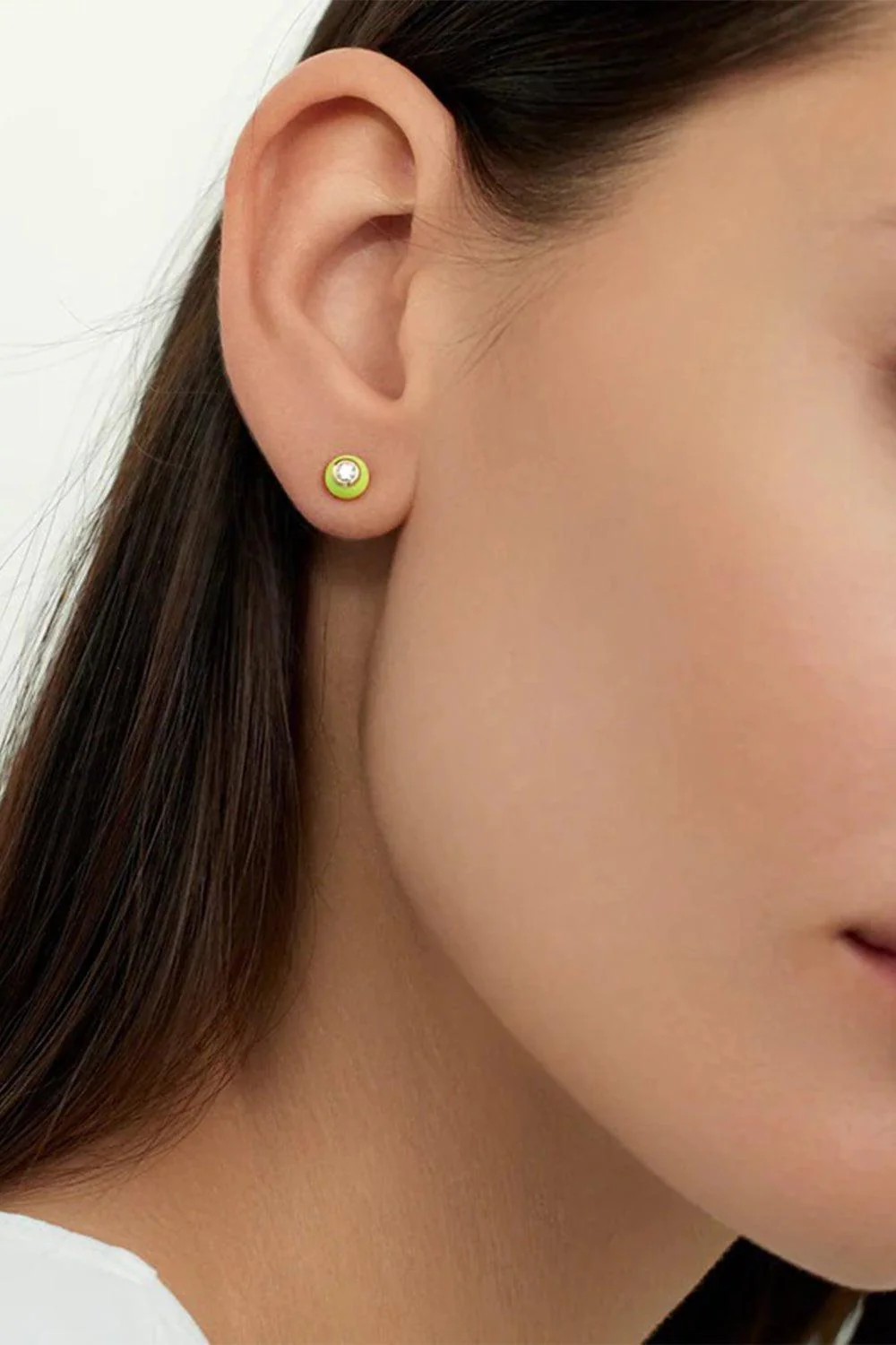 Small White Audrey Stud Earrings - Image 2