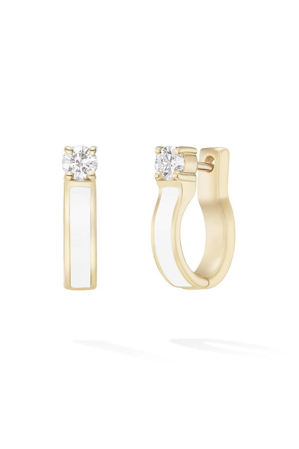 Small White Honey Diamond Hoop Earrings