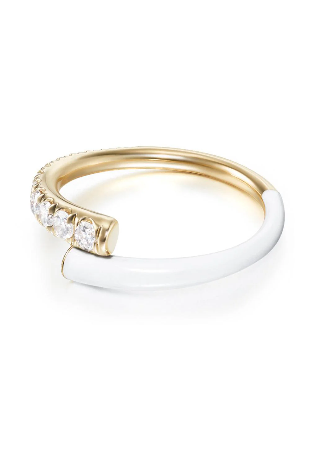 White Lola Diamond Pinky Ring
