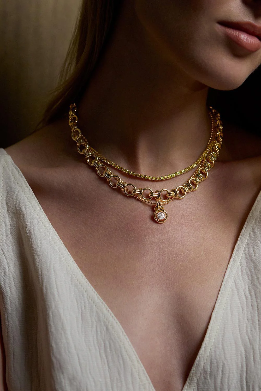 Yellow Sapphire Medium Lenox Tennis Necklace - Image 2