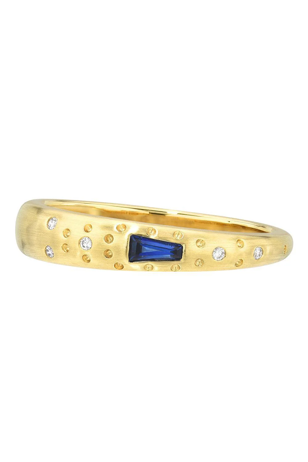 Blue Sapphire Diamond Supernova Stack Ring