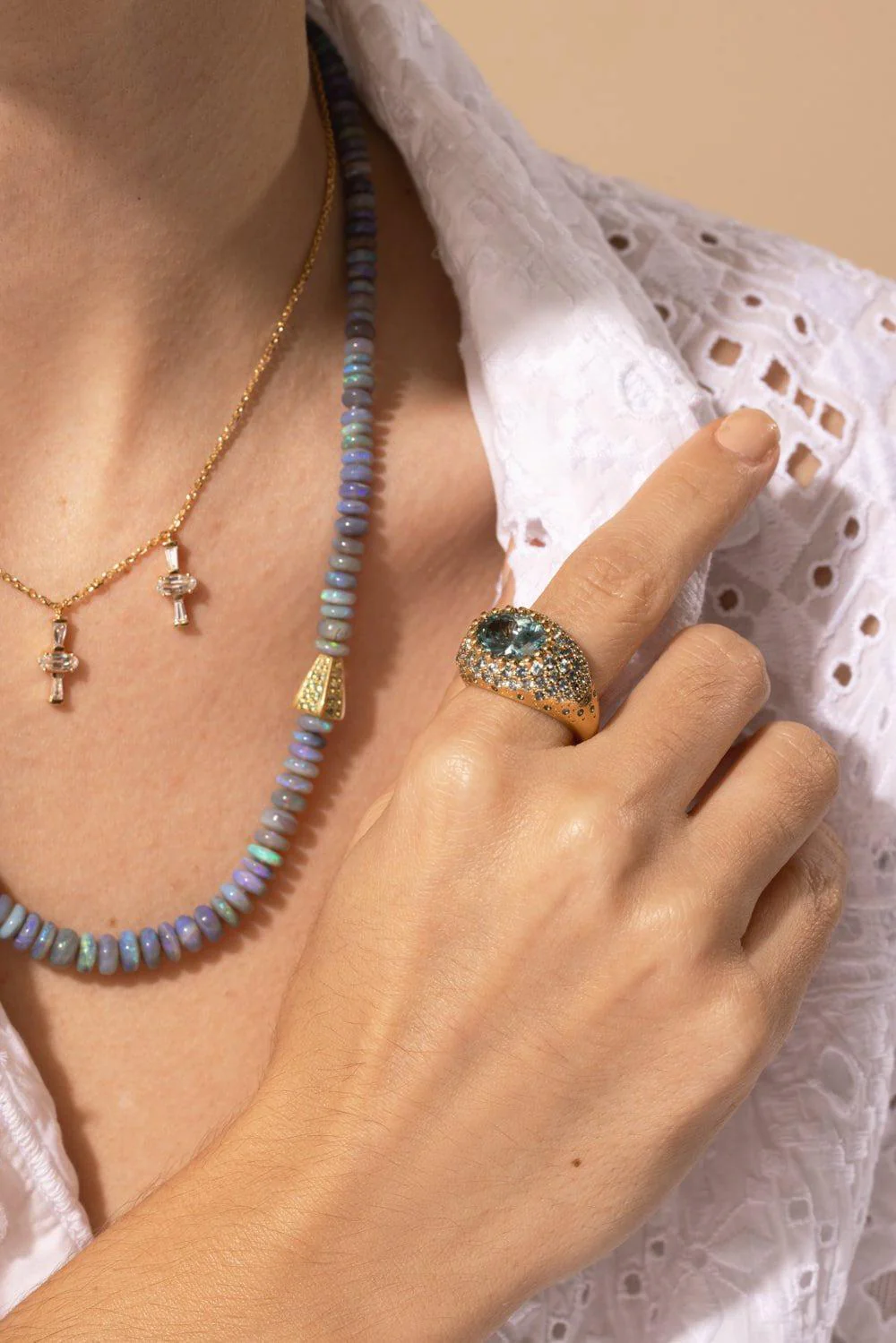 Clear Skies Zircon Sapphire Ring - Image 4
