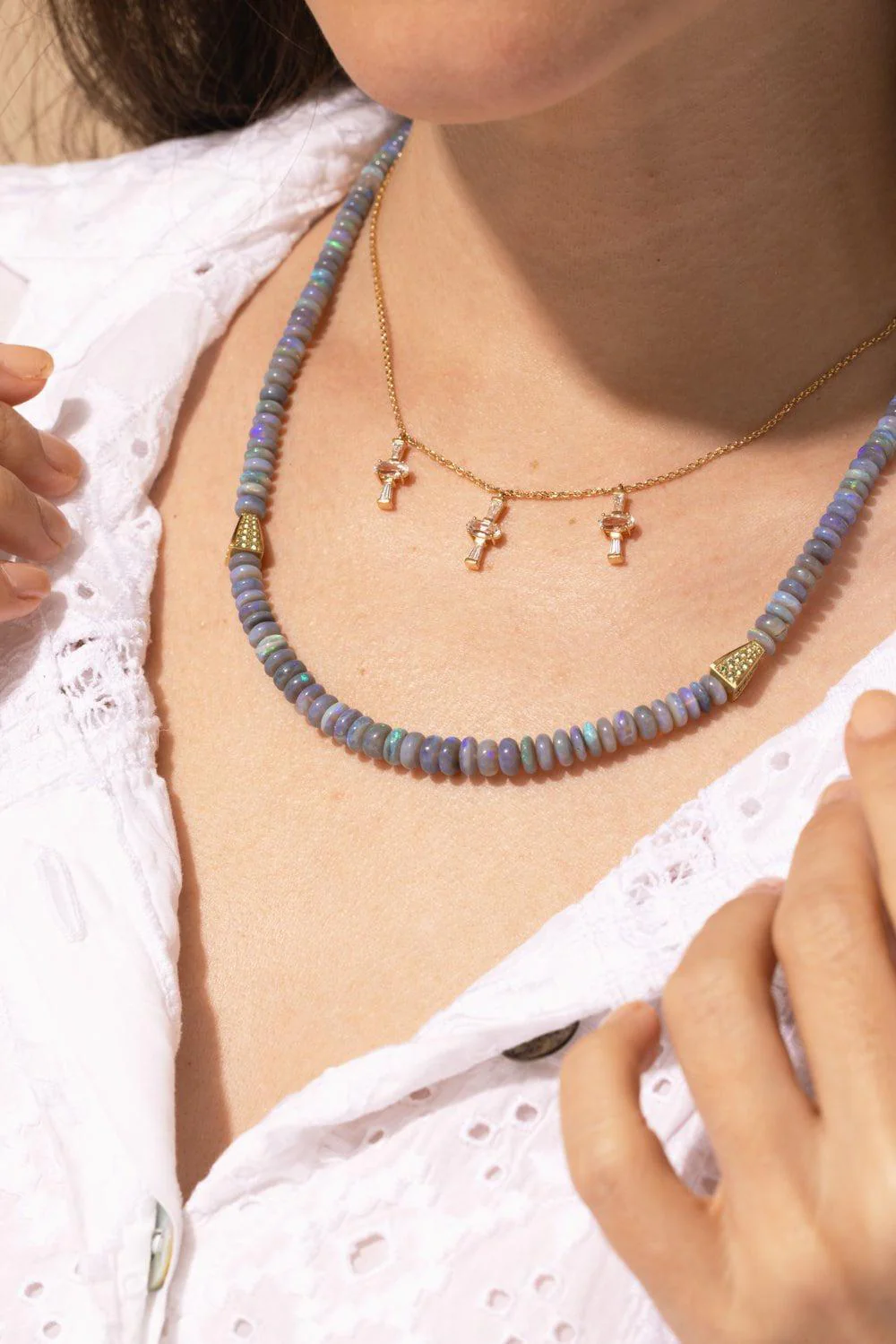 Purple Opal Demantoid Garnet Necklace - Image 2