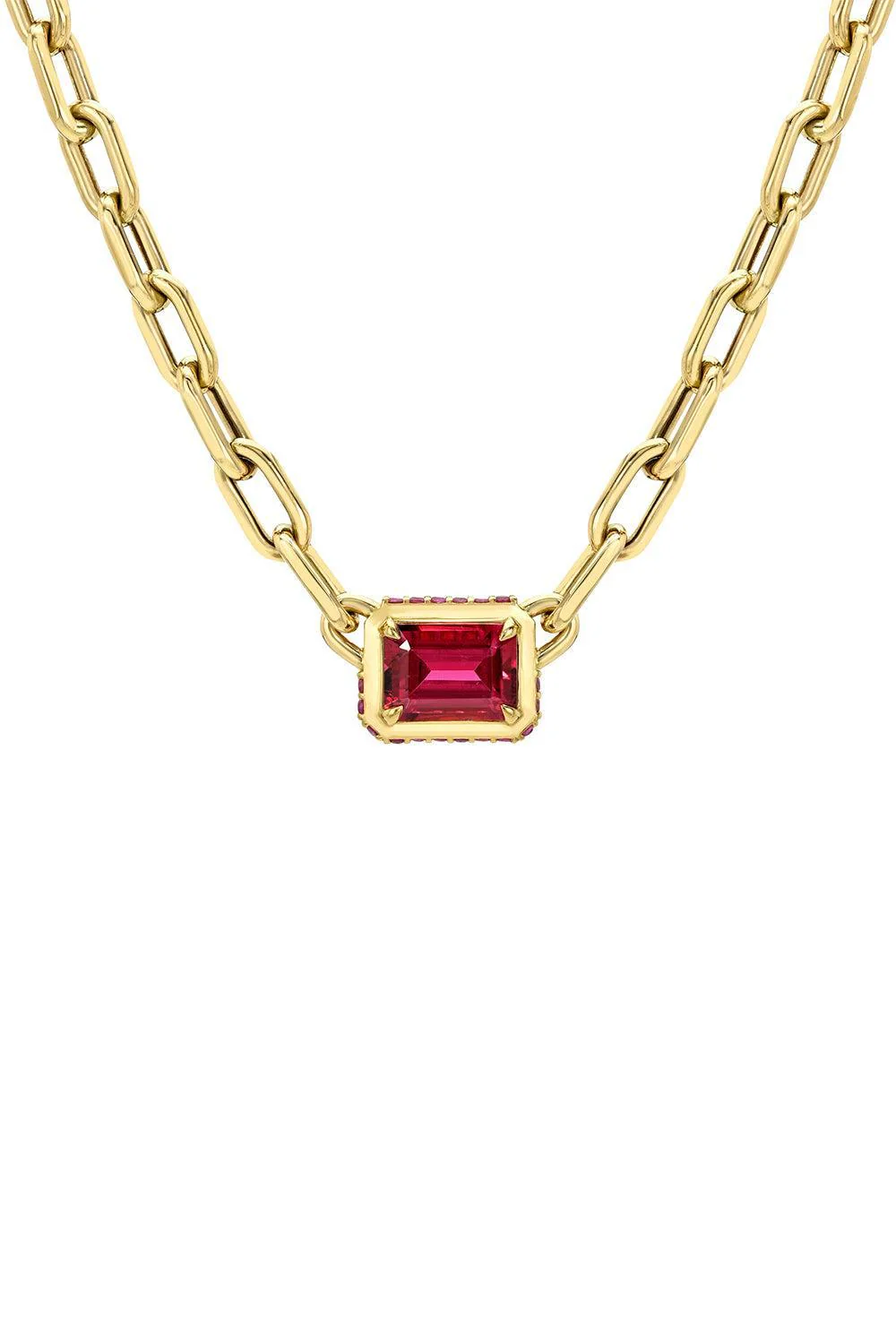 Rubellite Bezel Necklace