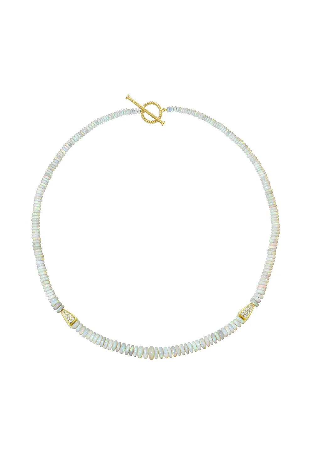 White Opal Diamond Necklace