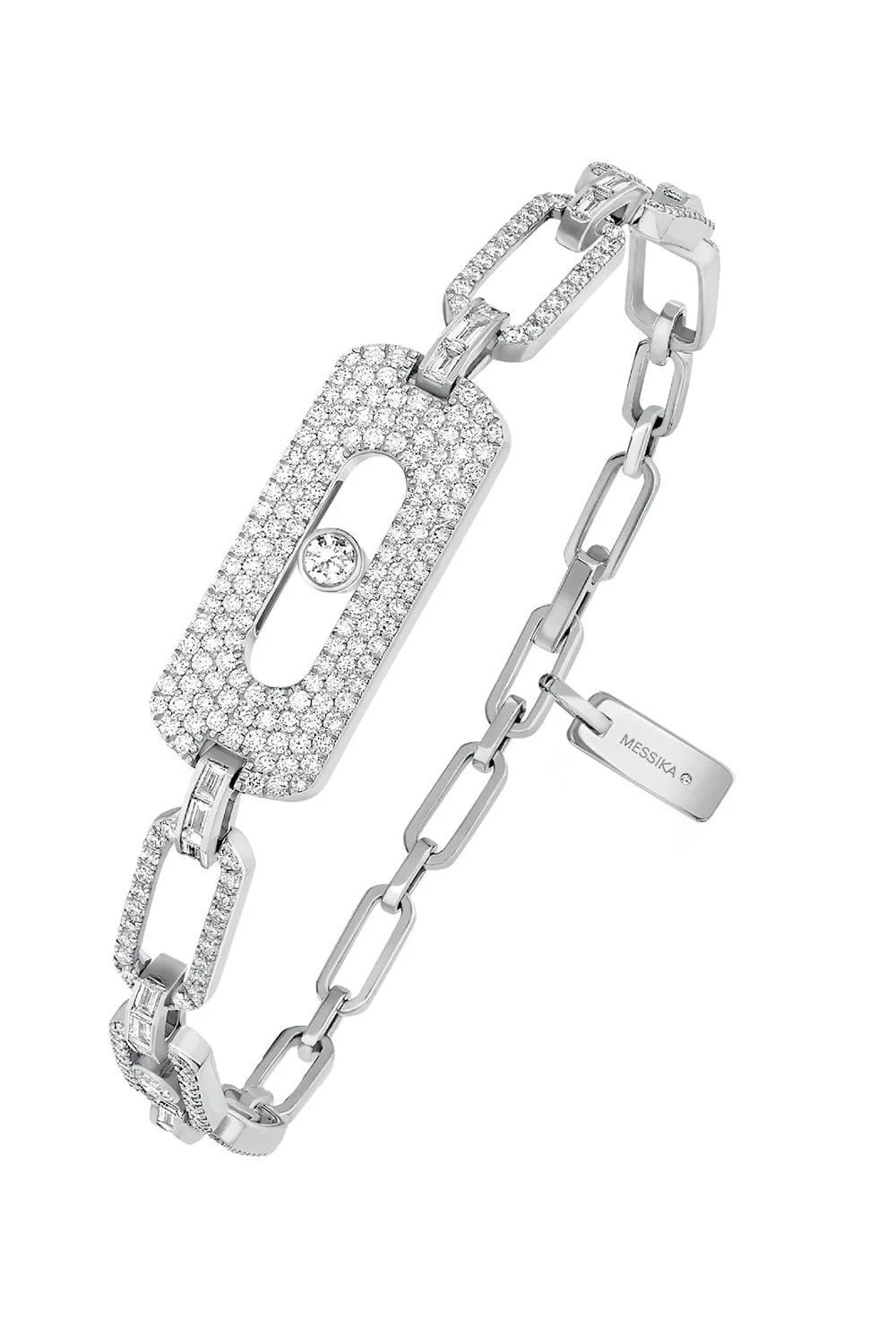 My Move Pave Diamond Chain Bracelet