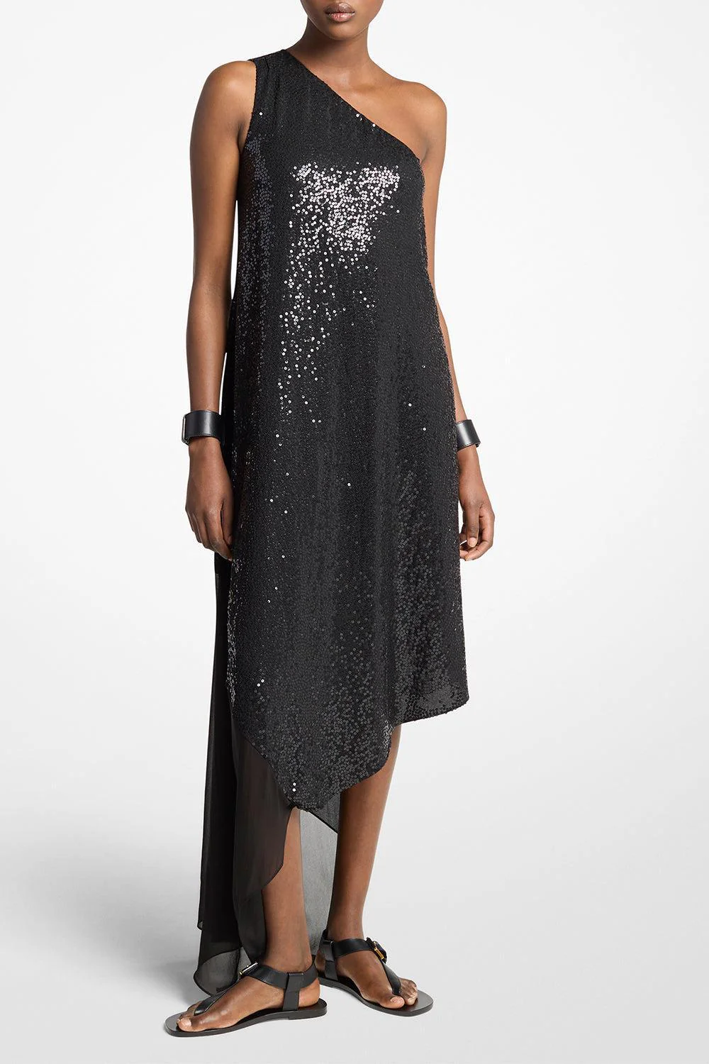 Embellished One Shoulder Asymetrical Dress - Image 2