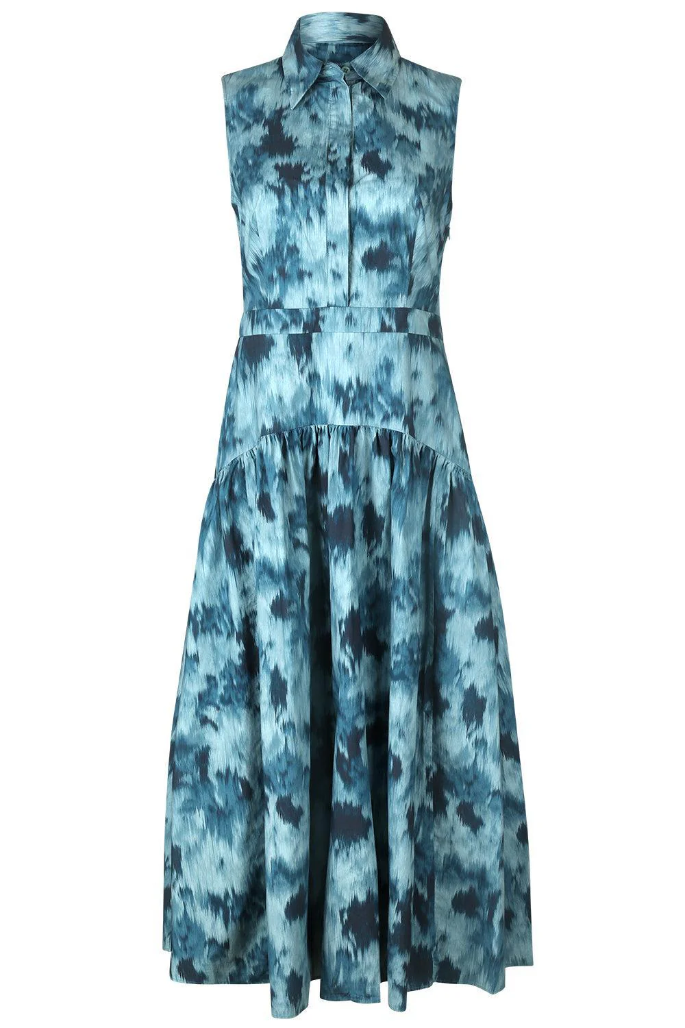 Sleeveless Drop Waist Shirt Dress