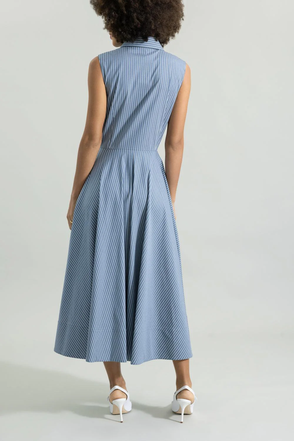 Sleeveless Midi Shirt Dress - Image 4