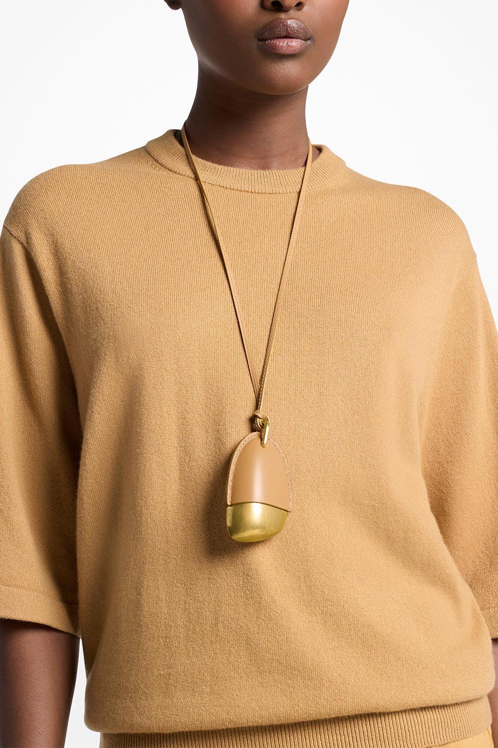 Stone Pendant Necklace - Cashew - Image 2