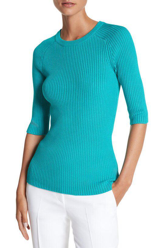 Elbow Sleeve Pullover - Aqua - Image 2