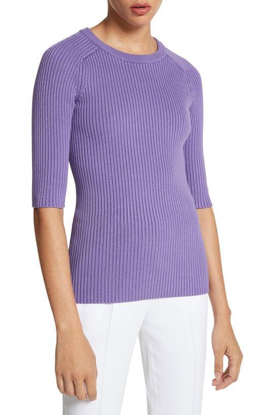 Elbow Sleeve Pullover - Violet - Image 2