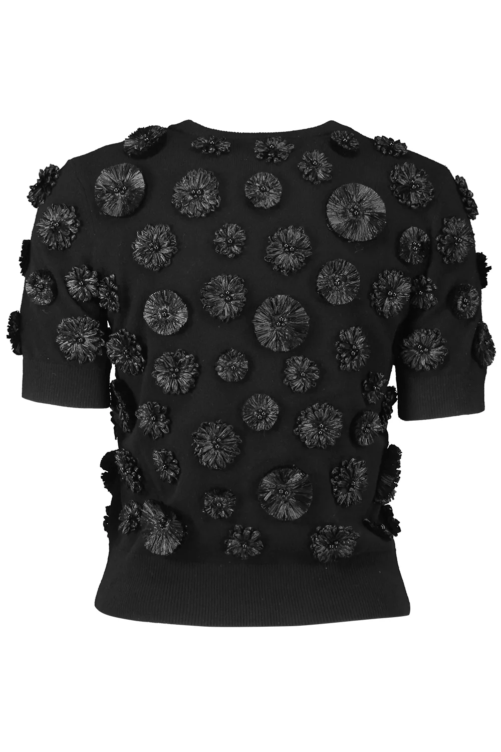 Embroidered Floral Shell Top - Black - Image 4