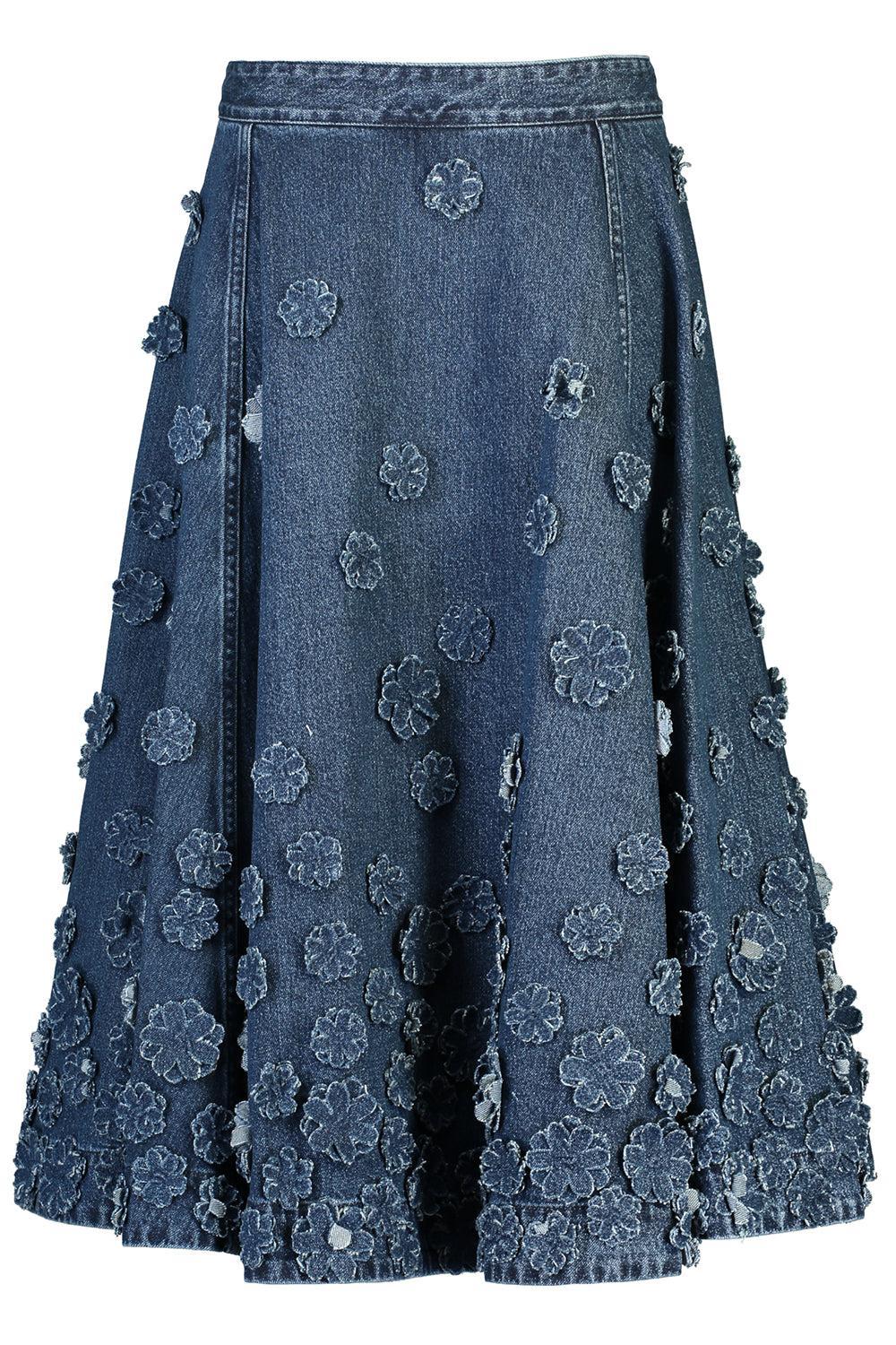Floral Denim Skirt