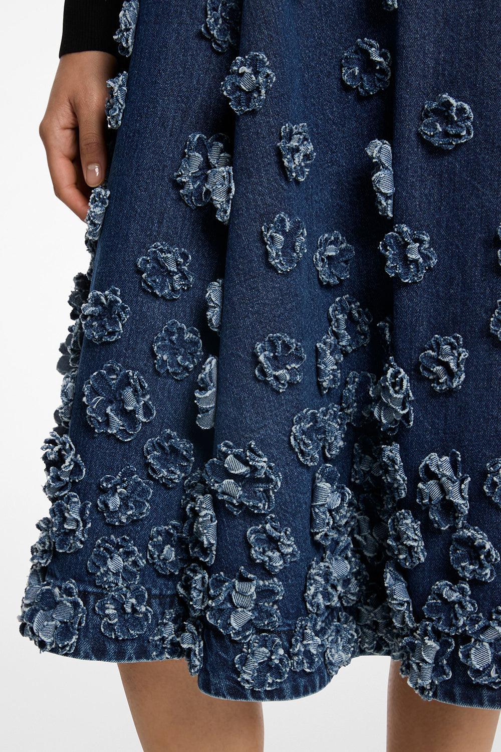 Floral Denim Skirt - Image 3
