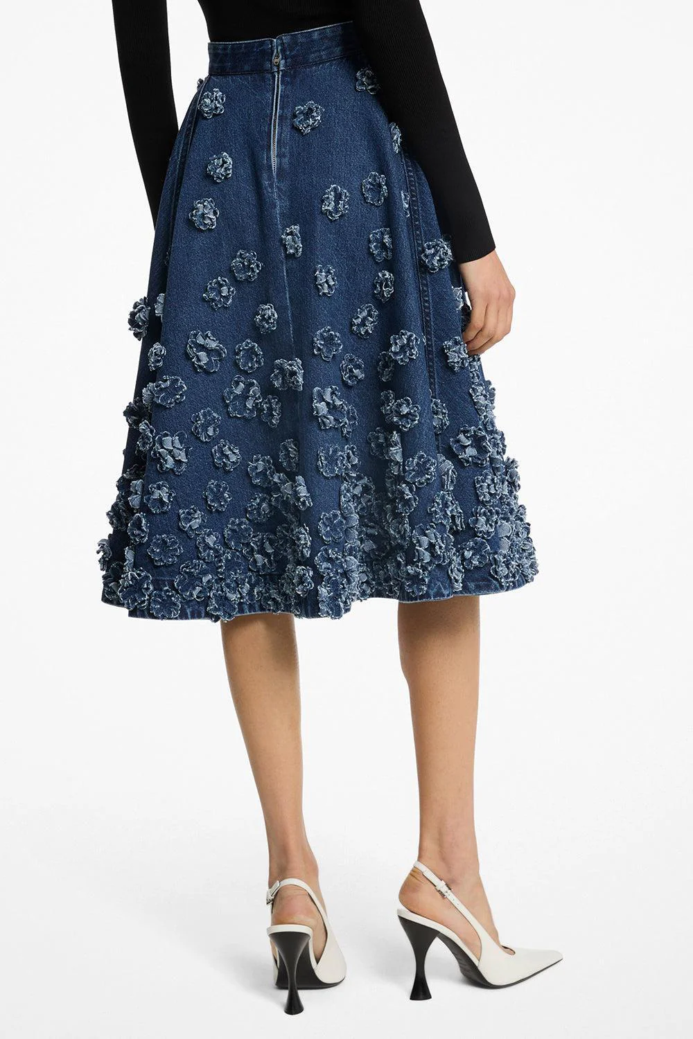 Floral Denim Skirt - Image 4