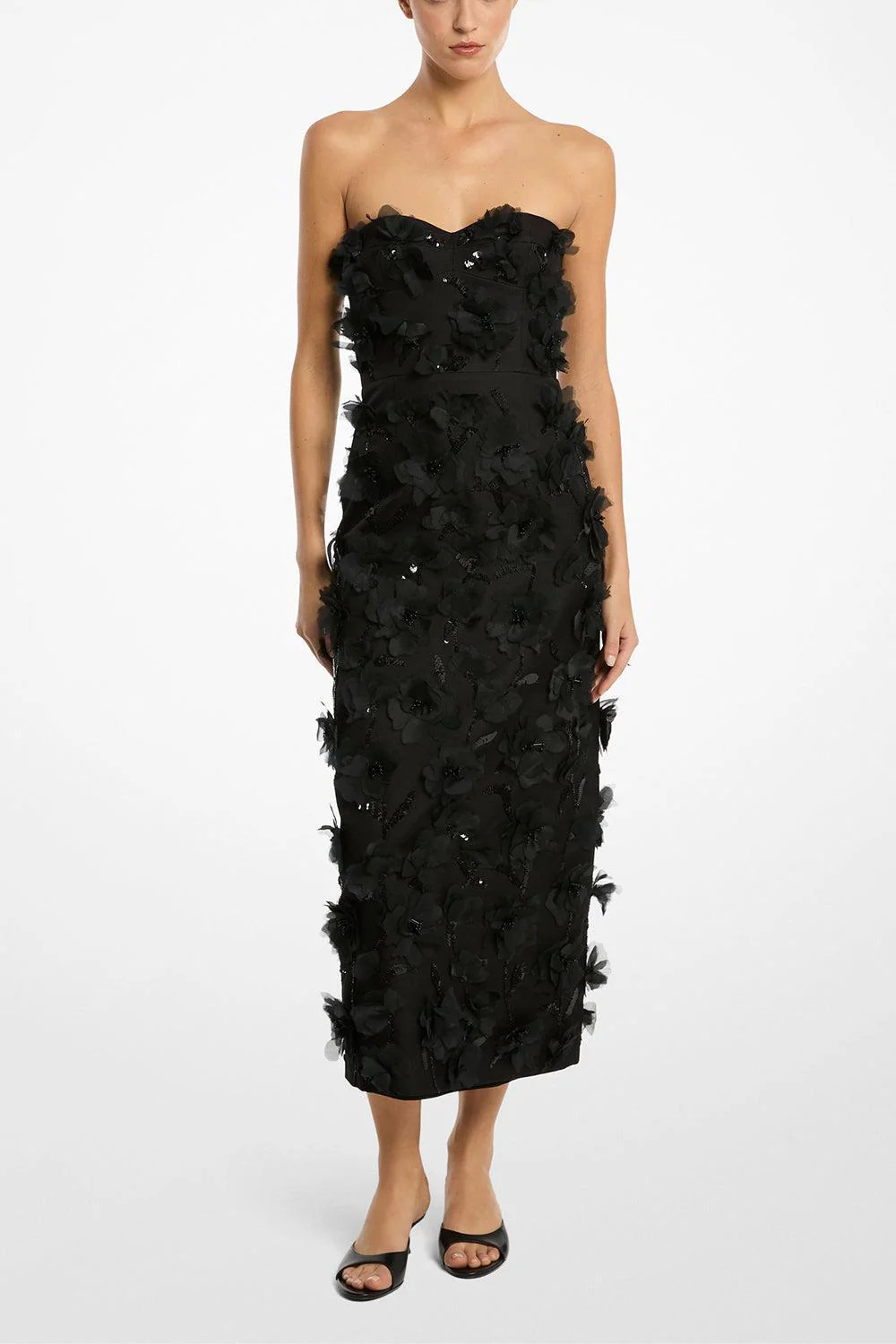 Floral Strapless Sheath Dress - Image 2
