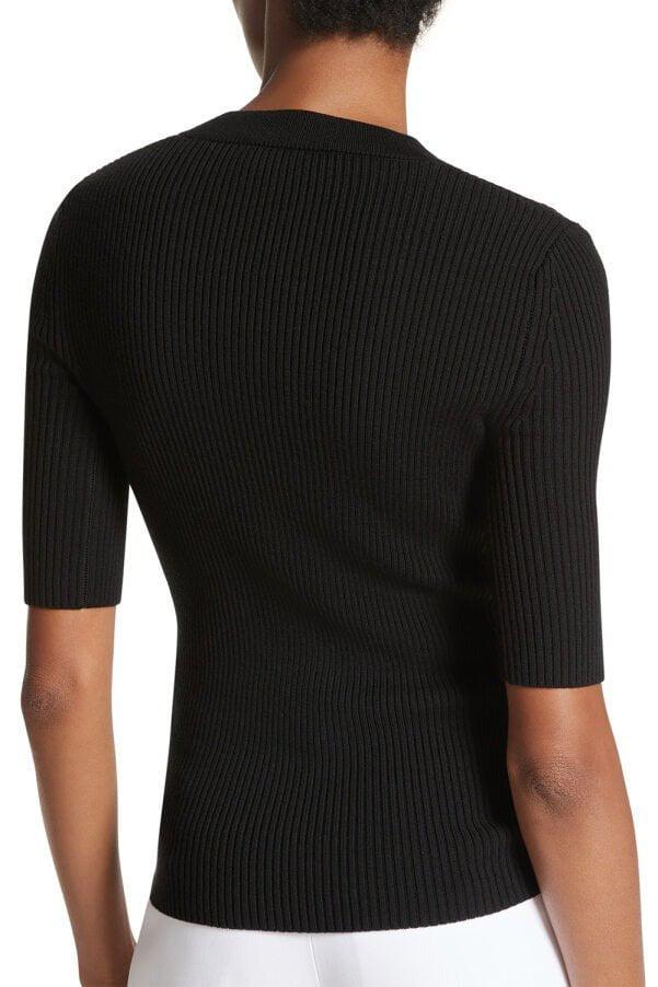 Lace Up Tee - Black - Image 3