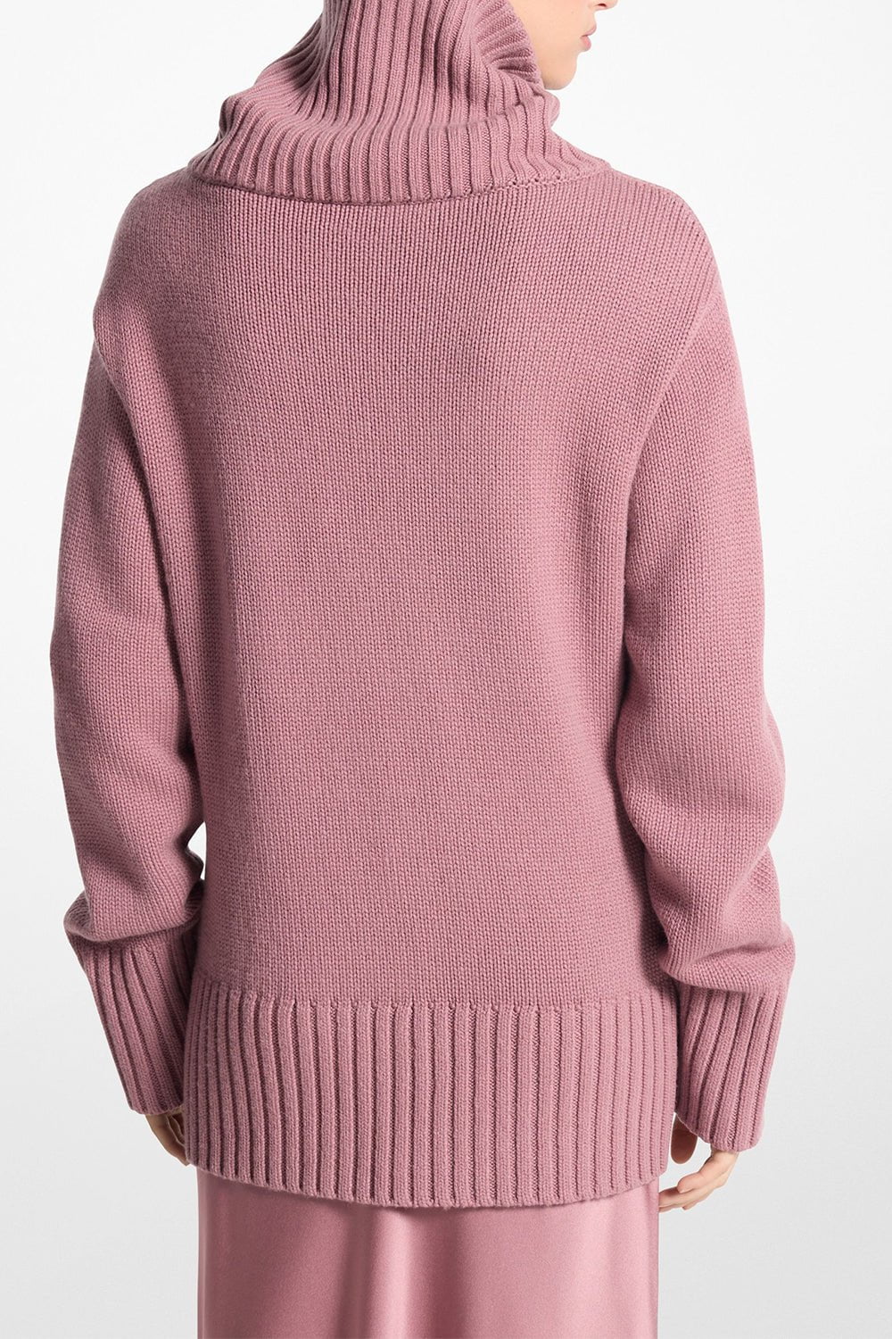 Oversized Turtleneck Pullover - Mauve - Image 3