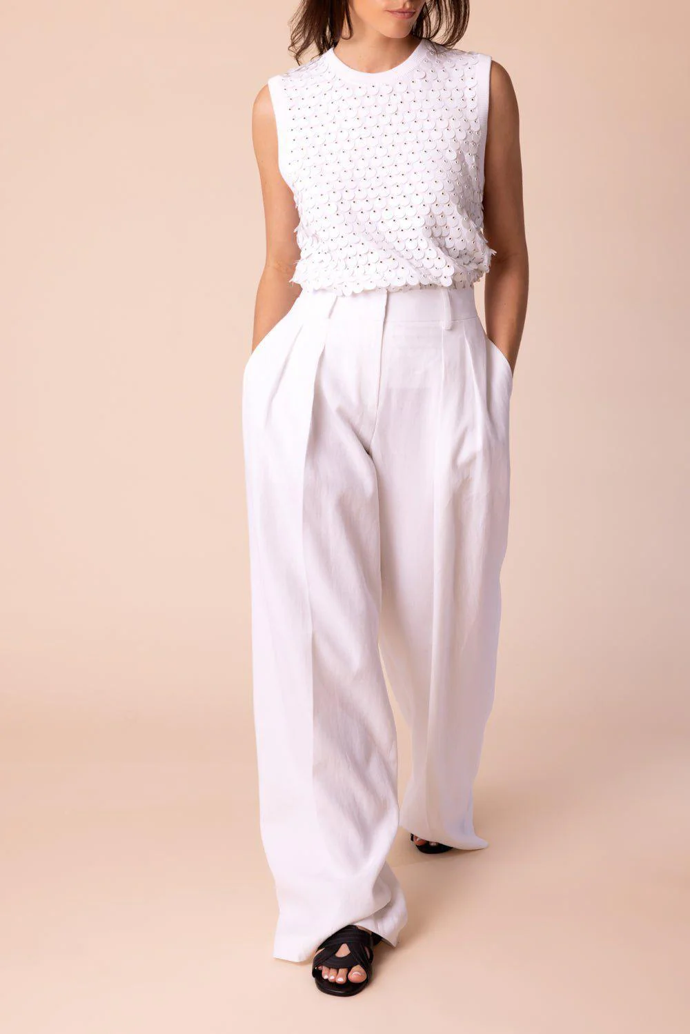 Paillette Embellished Sleeveless Sweater - Image 2
