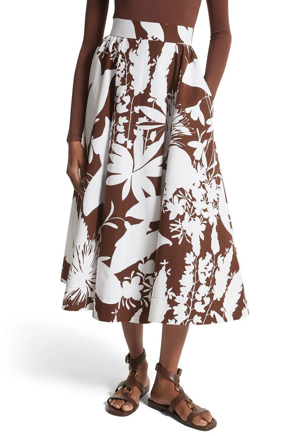 Shadow Floral Midi Skirt - Image 2