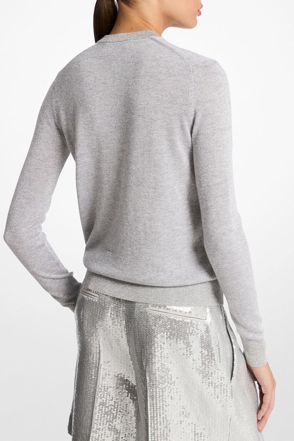 V Neck Sweater - Pearl Silver - Image 3