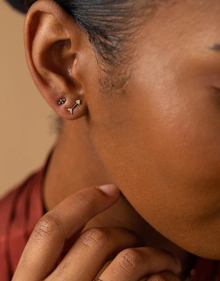 Mini Diamond Arrow Piercing Stud - Image 2