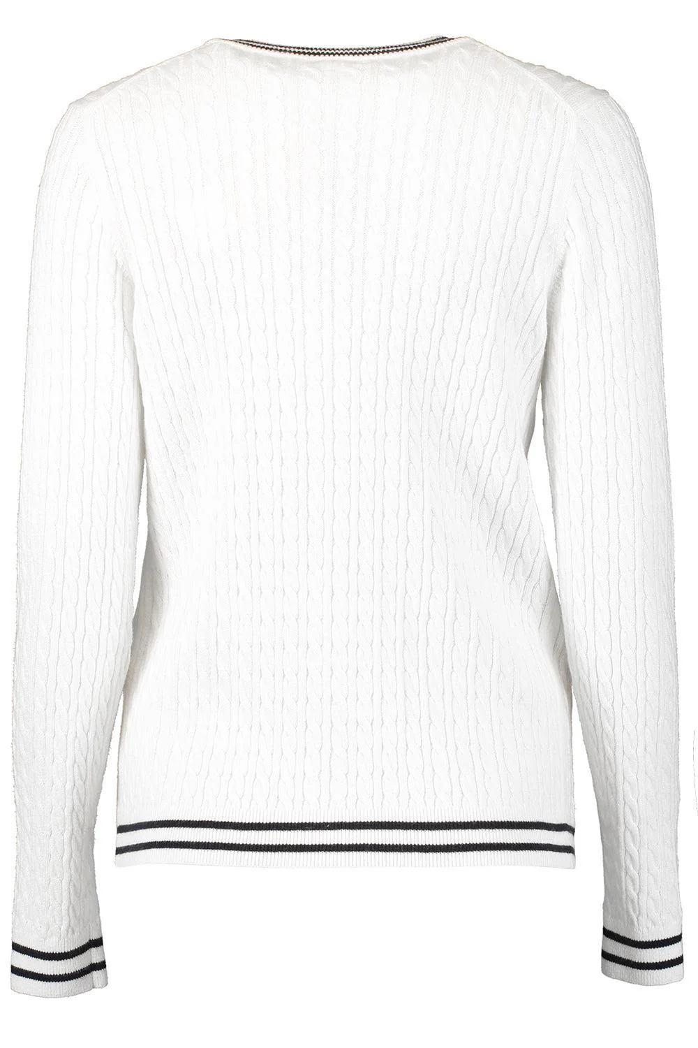Cable Cardigan - White Combo - Image 3