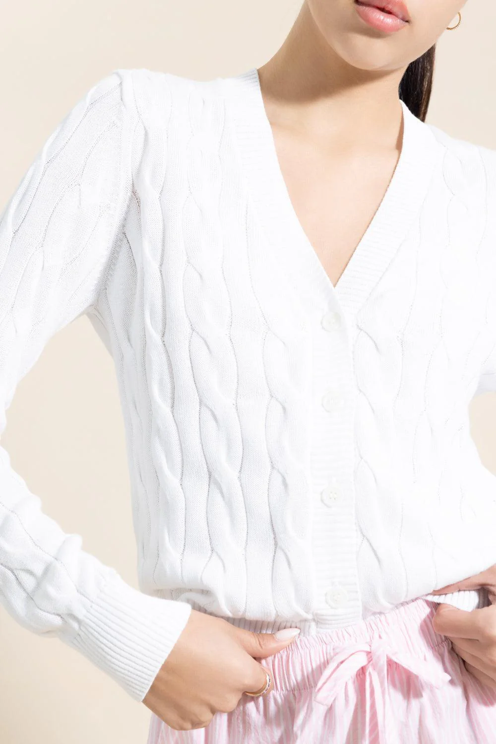 Classic Cable Knit Cardigan - Image 4