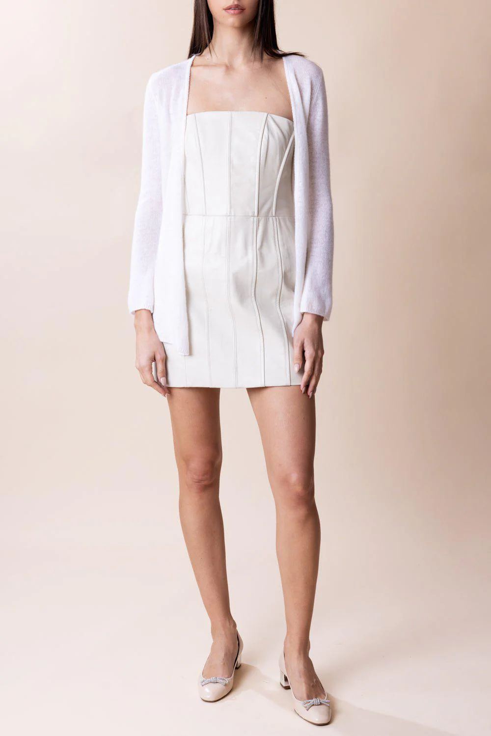 Classic Cardigan - White - Image 3