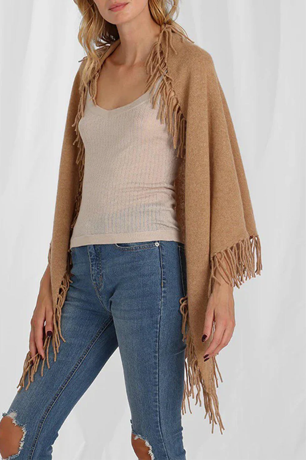 Fringe Shawl - Camel