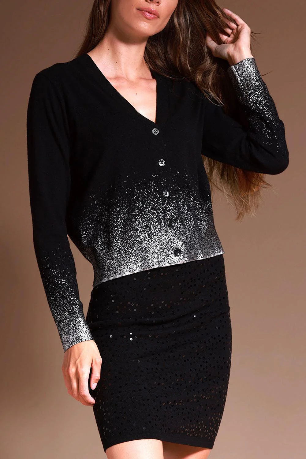 Gradient V-Neck Cardigan - Image 2
