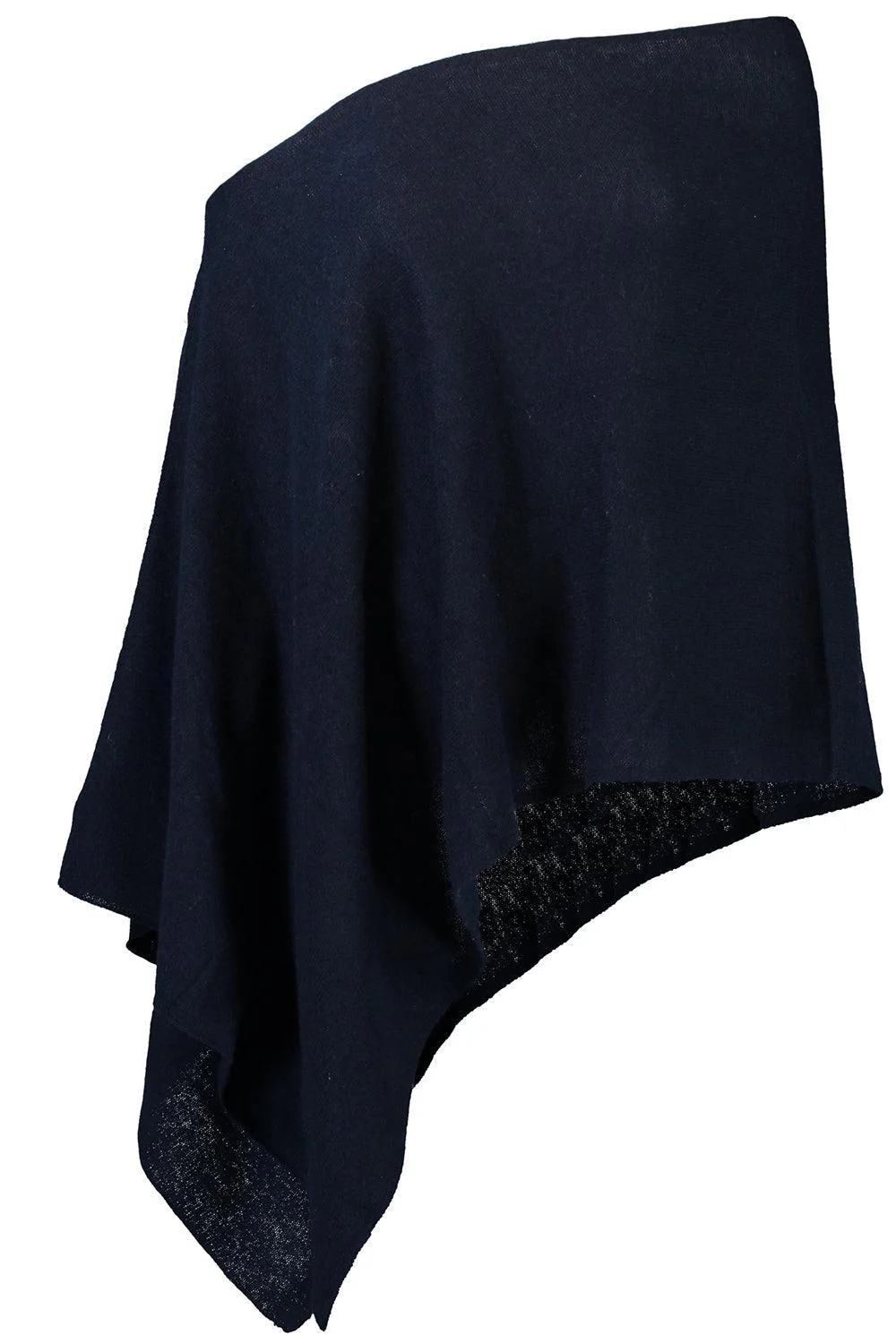 Ruana Cashmere Poncho Cape - Navy