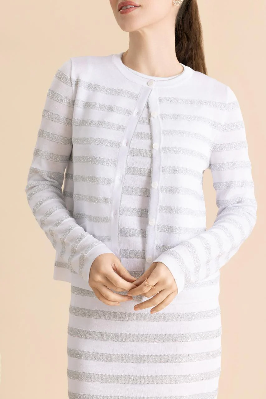 Crewneck Buttoned Cardigan - Image 2