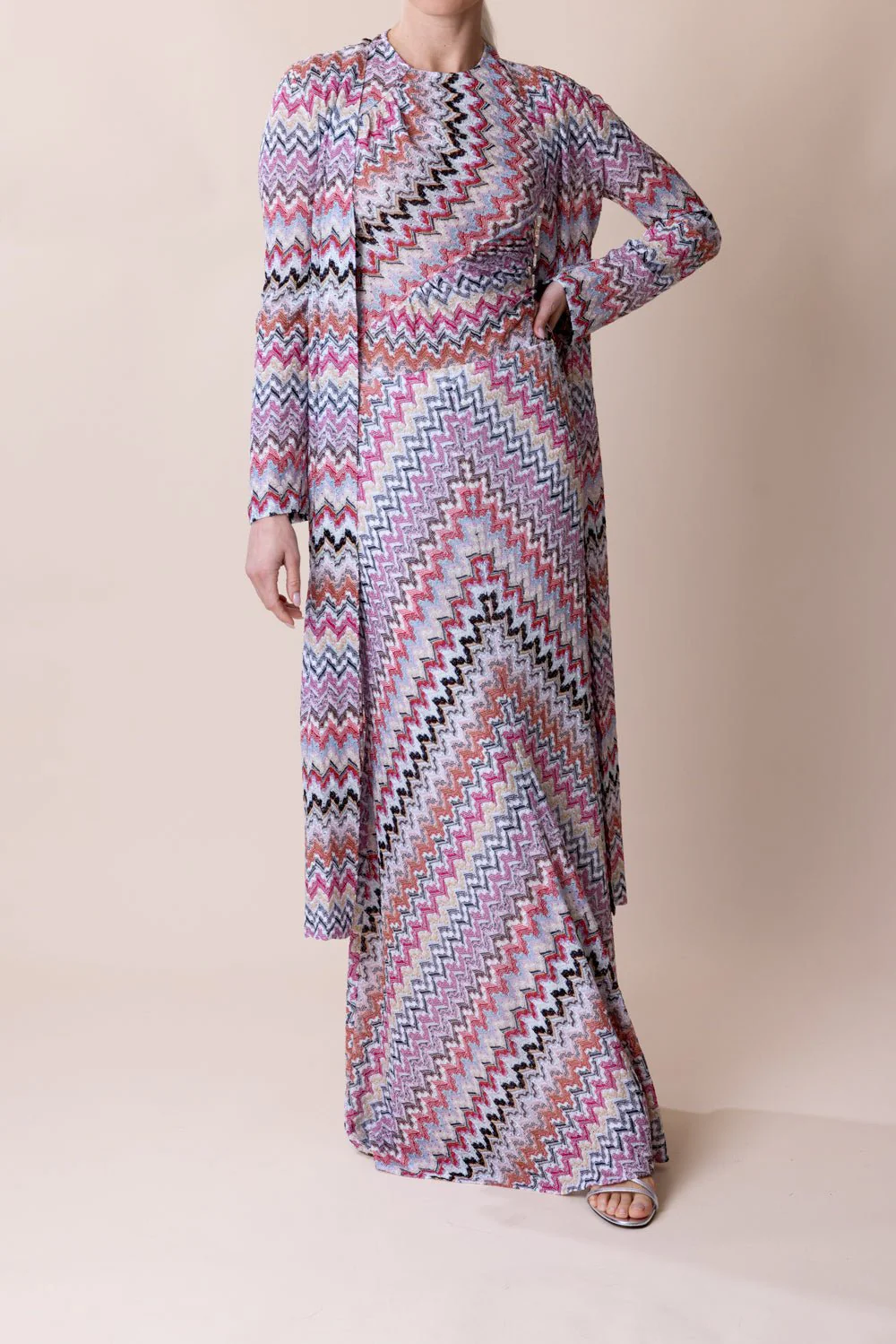Long Cardigan - Pink White - Image 5