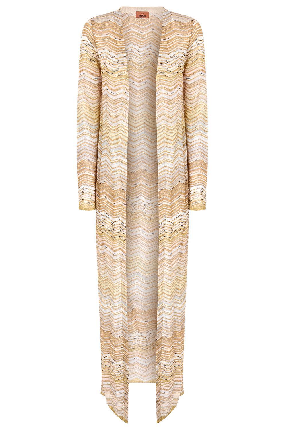 Long Knit Cardigan - Gold