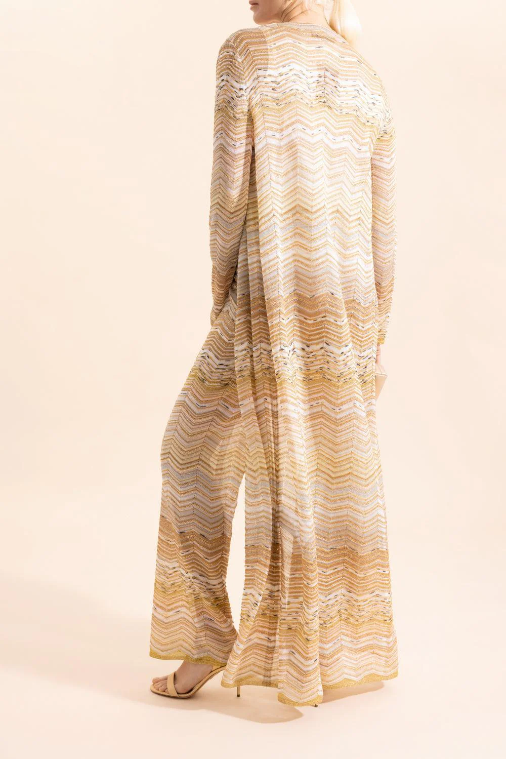 Long Knit Cardigan - Gold - Image 4