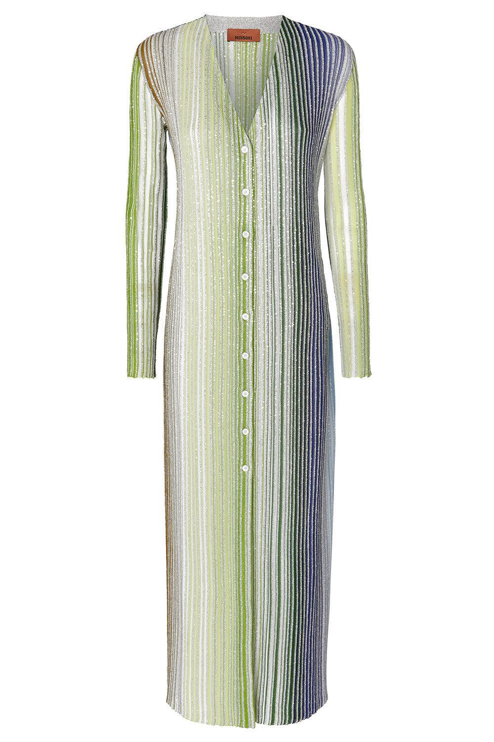 LONG VNECK FRONT BUTTON CARDIGAN