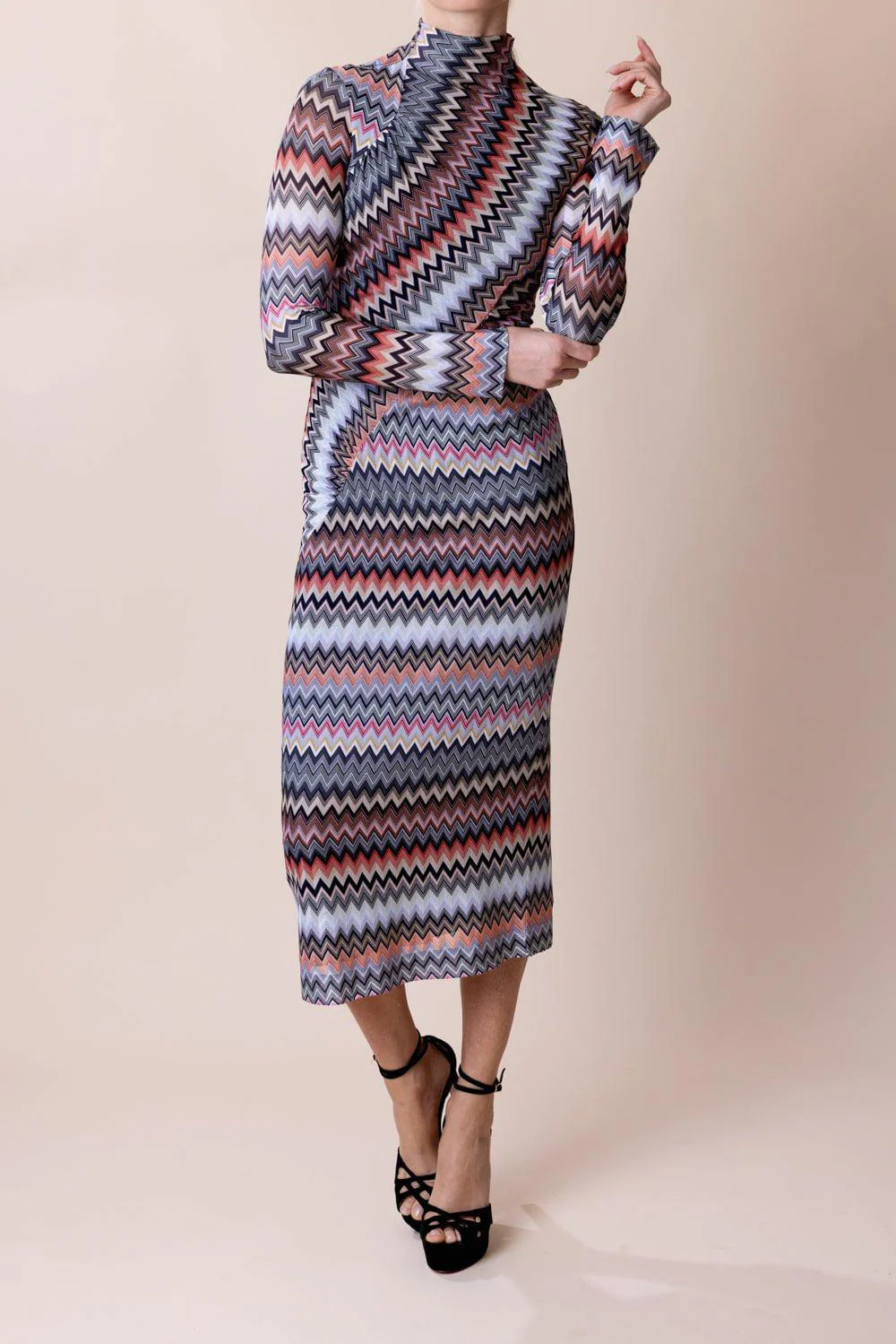 Mock Neck Midi Dress - Image 4