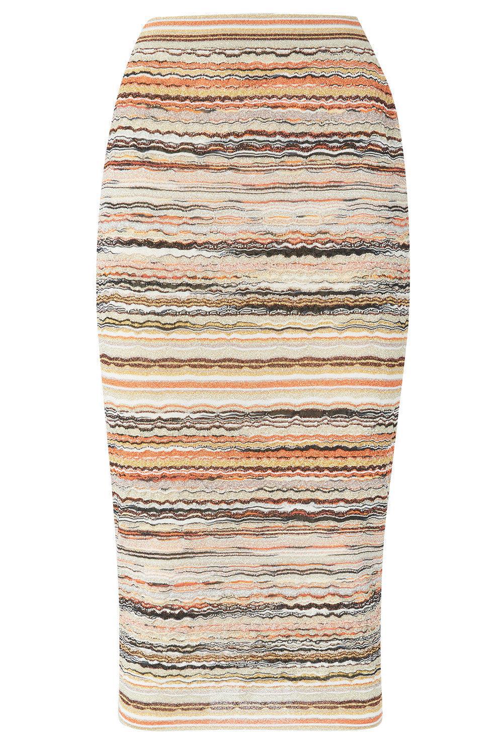 Multi Tones Midi Skirt